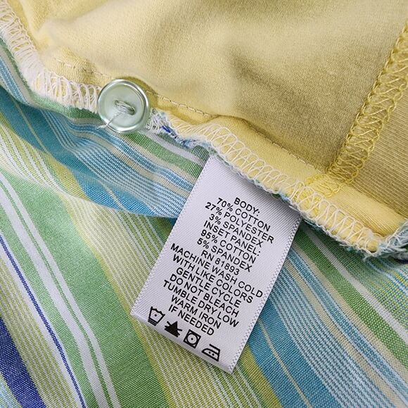 Denim & Co. Shirt Womens Size 2X Striped Button Front Long Sleeve 2Fer A85545 - Picture 9 of 10